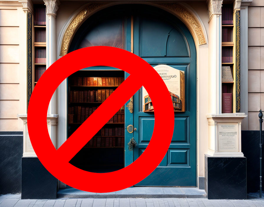 In diesem Bücherladen ist Bücher Kaufen unerwünscht. Ein Beispiel für SM-Fail
